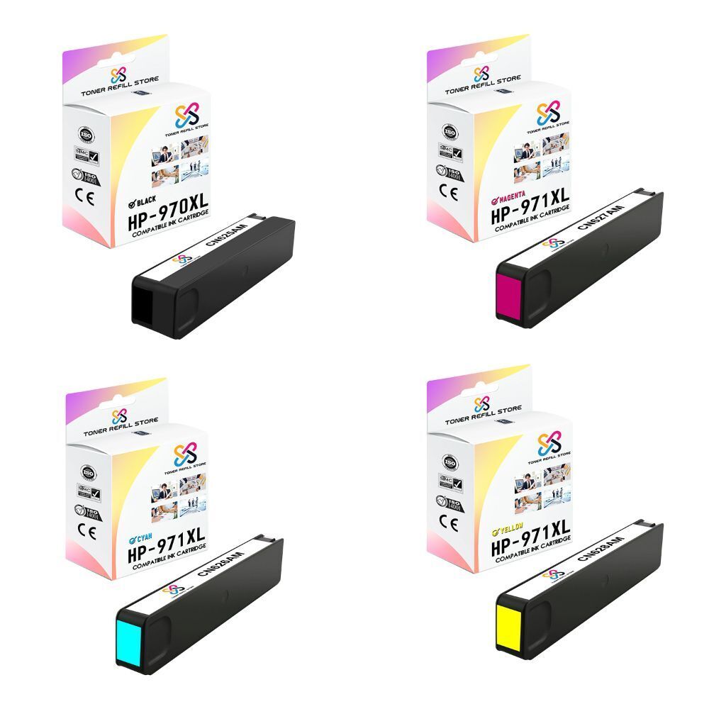 4PK TRS 970XL 971XL BCMY HY Compatible for HP OfficeJet X451DN Ink Cartridge