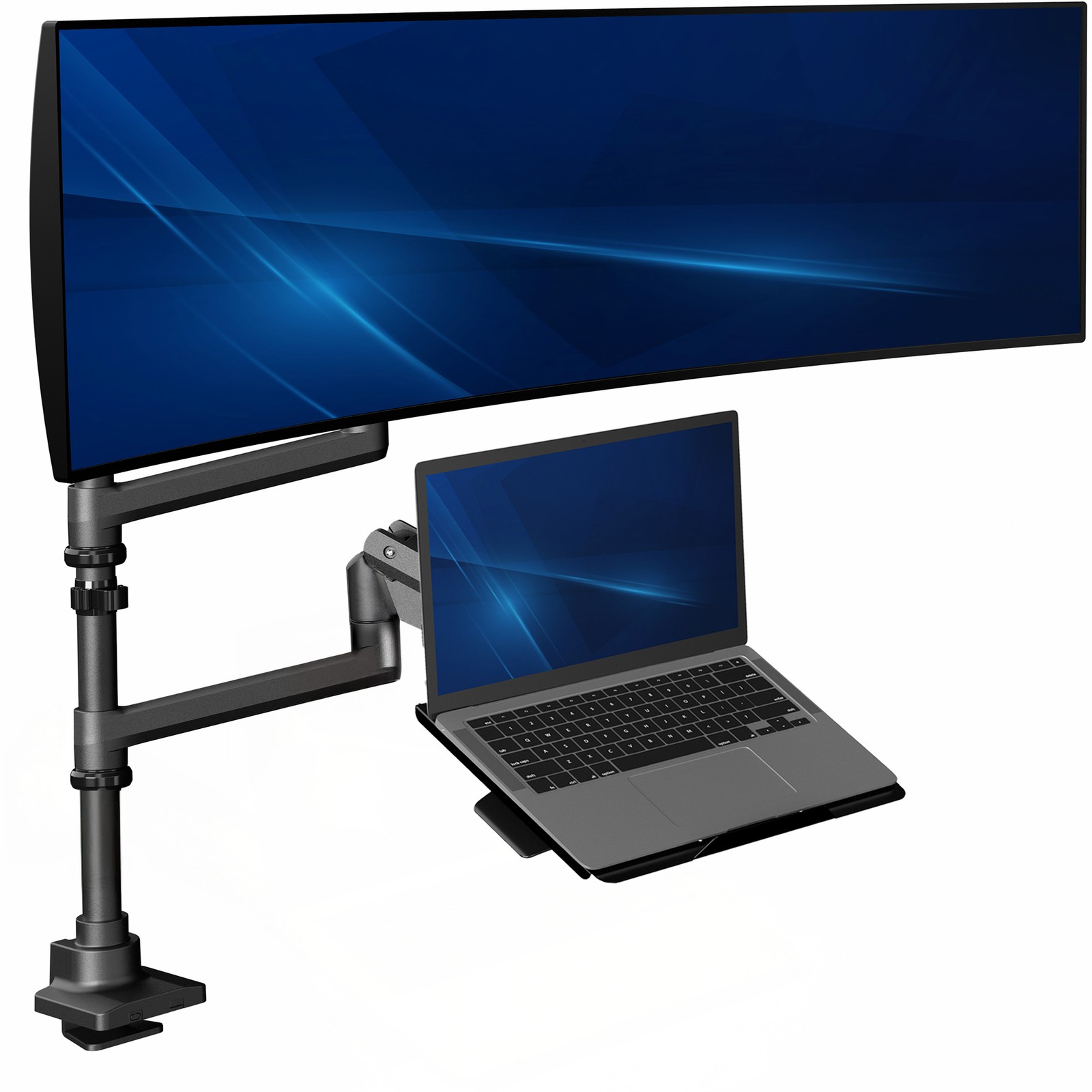 VIVO Pneumatic Arm Ultrawide Monitor and Laptop Desk Mount for Screens up to 49\