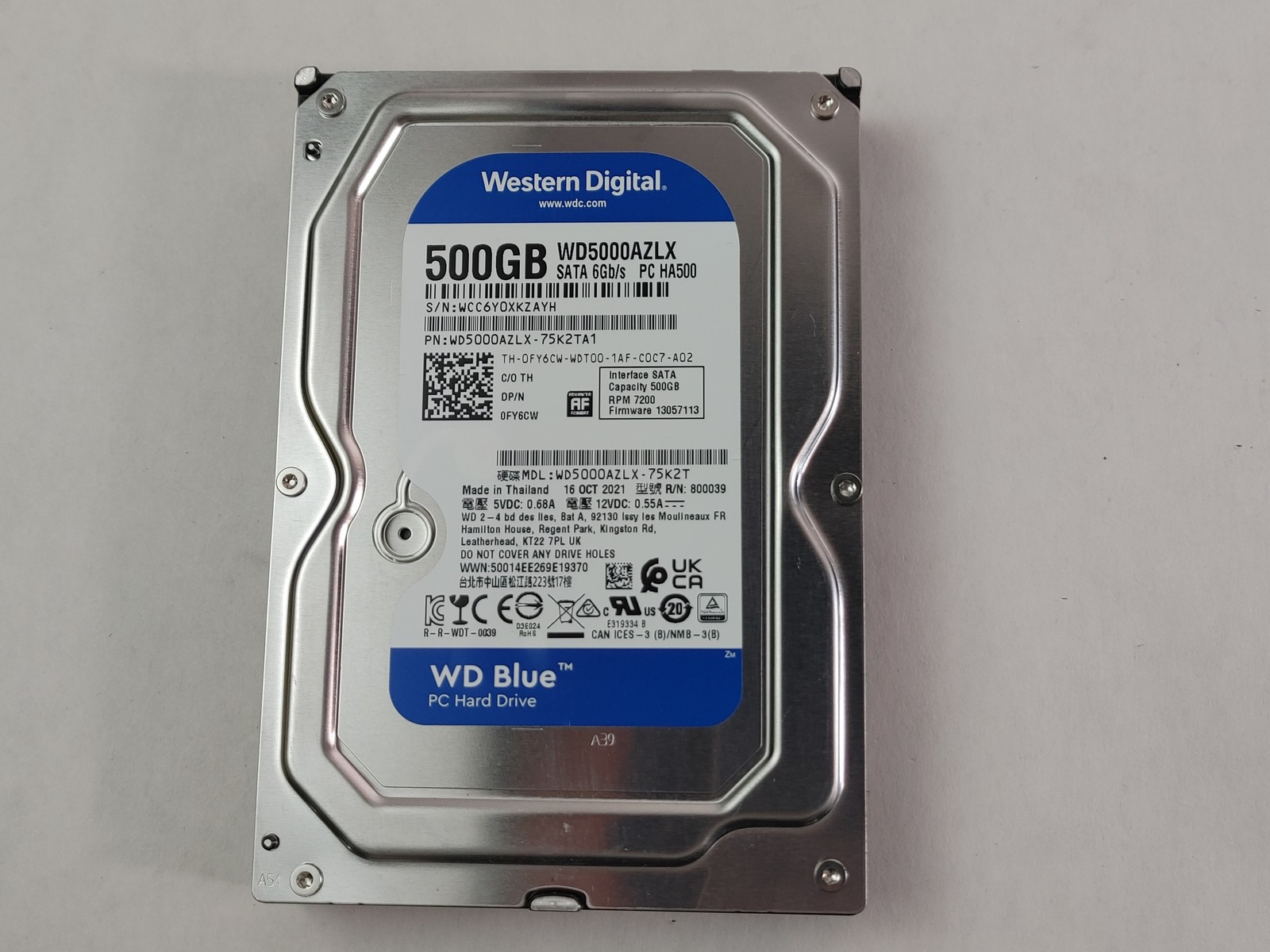 Western Digital WD Blue WD5000AZLX 500 GB 3.5 Western Digital WD Blue WD5000AZLX 500 GB 3.5