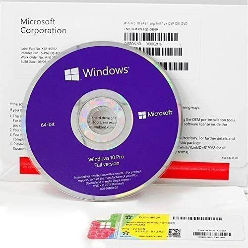 Windows 10 Pro - 64 bit New Key Open Box