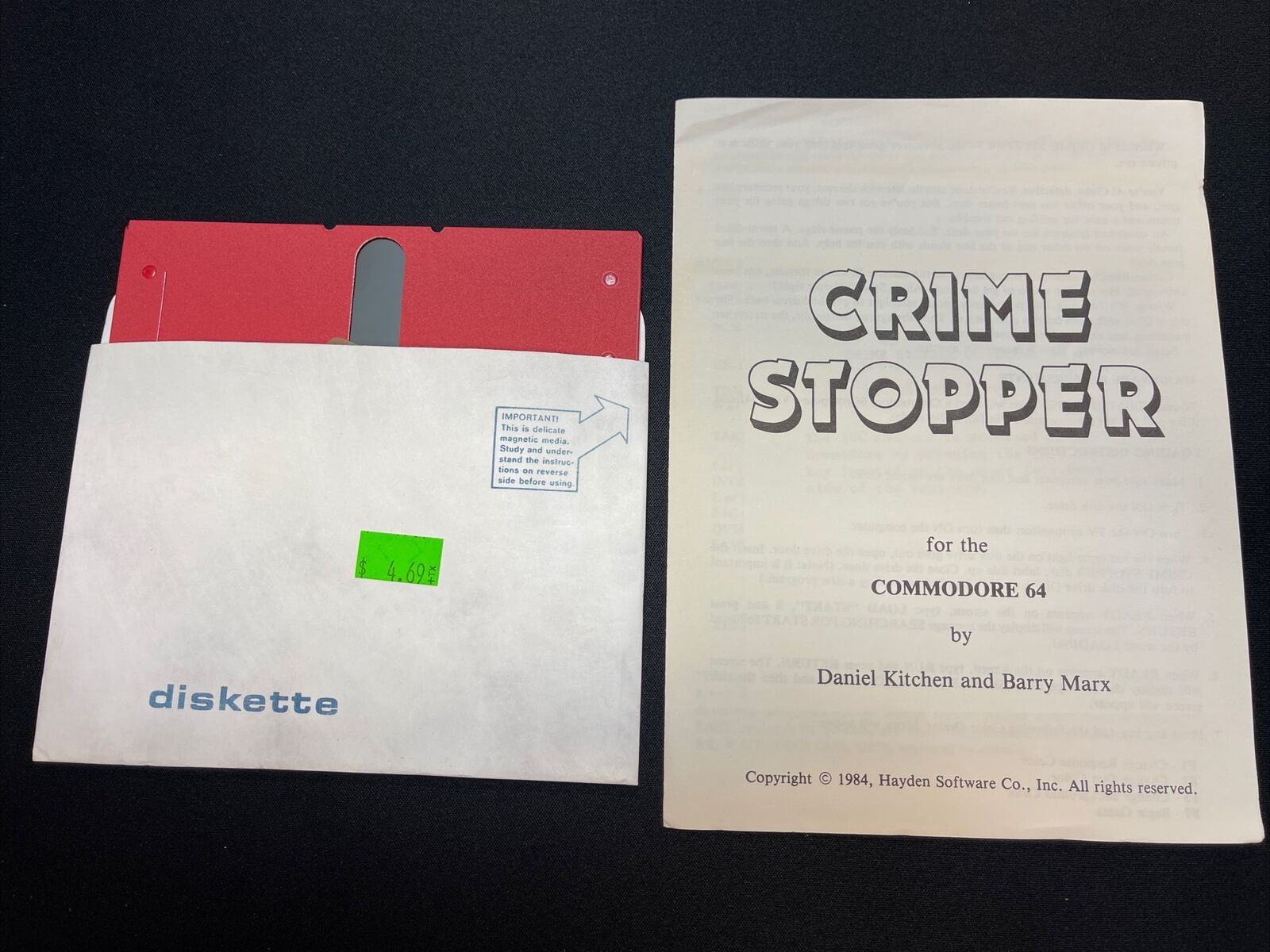Crime Stopper Commodore 64 Vintage Video Game Disc And Manual As Is Untested