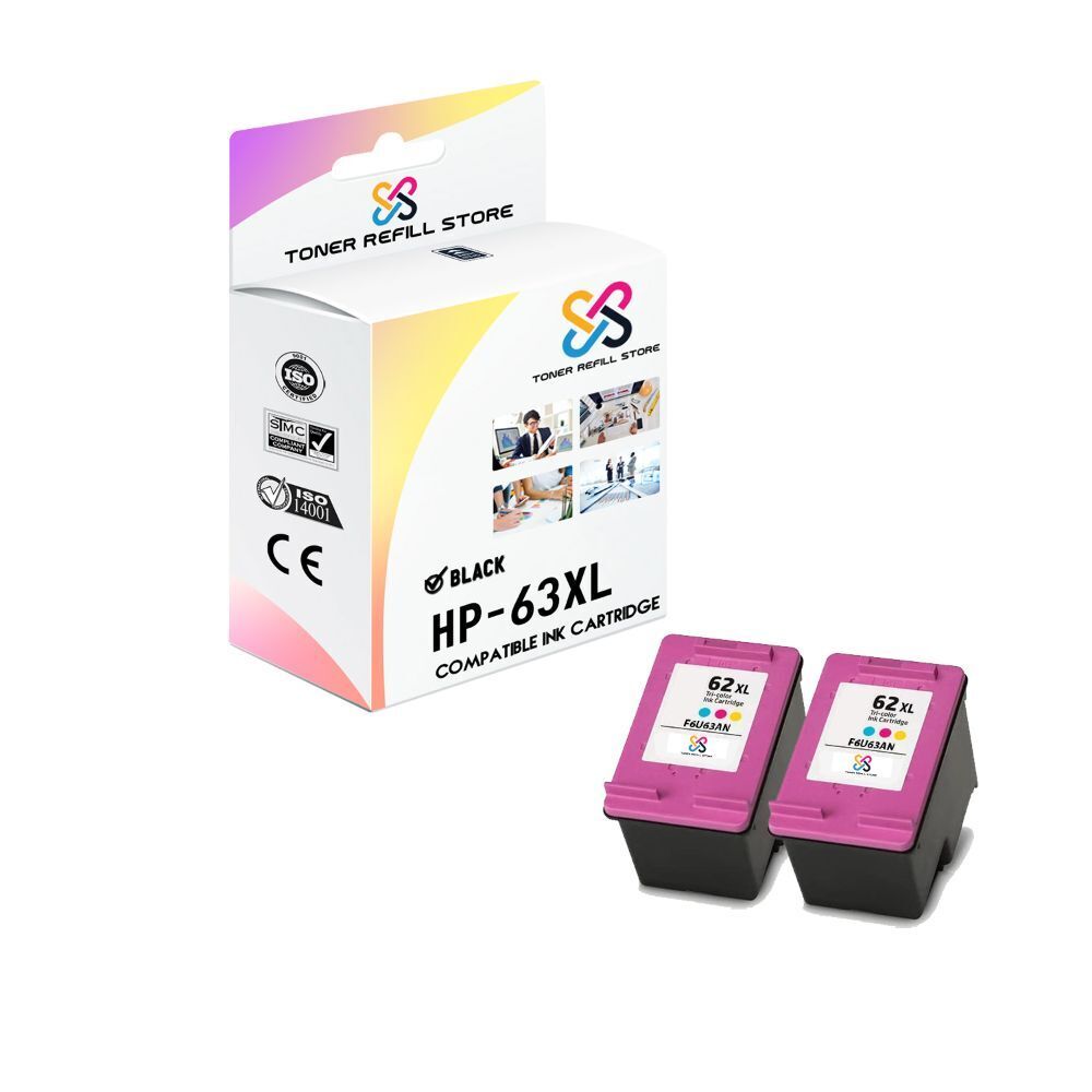 2PK TRS 63XL HY Color Compatible for HP Deskjet 1112 2130 3630 Ink Cartridge