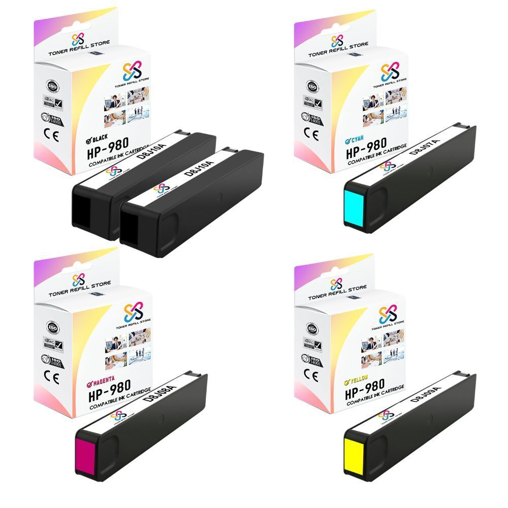 5PK TRS 980 BCMY HY Compatible for HP OfficeJet X555dn X555xh Ink Cartridge