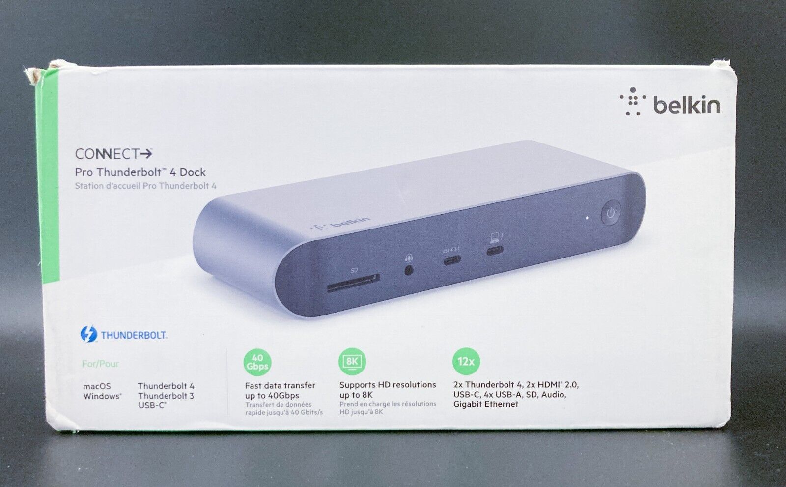 Belkin CONNECT Pro Thunderbolt 4 Dock (US Plug)- 12 ports, 40Gbps, 8K, 90W USB-C