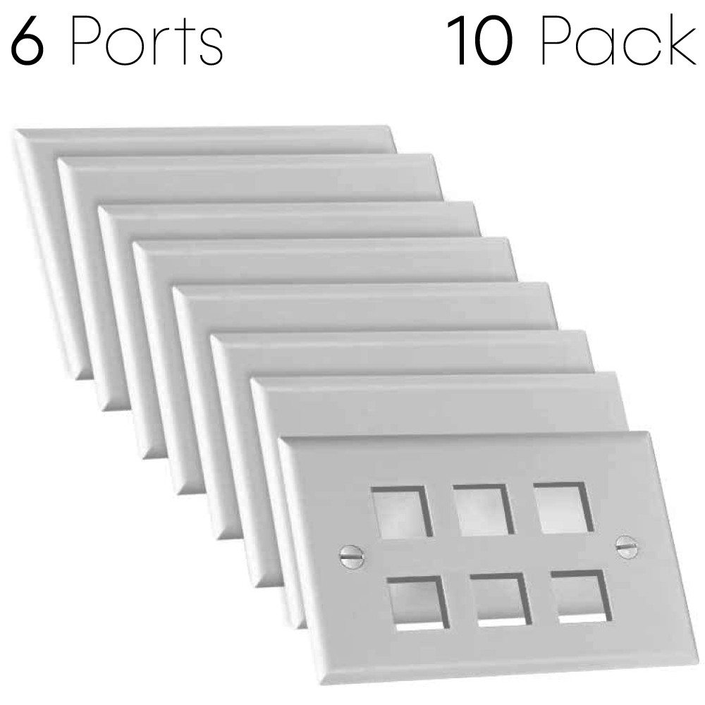 Keystone Wall Plate Single-Gang Keystone Jack Wallplate Snap-In Compatible White Keystone Wall Plate Single-Gang Keystone Jack Wallplate Snap-In Compatible White