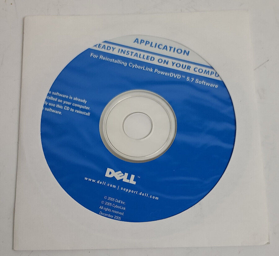 Brand New Dell CyberLink Power DVD 5.7 Software Disc P/N 0WH304