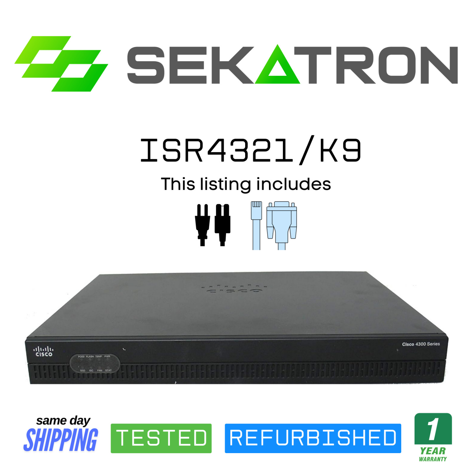 ♻️ Cisco ISR4321/K9 4321 Integrated Services Router ⚡Fast Ship - No Clock Issue ♻️ Cisco ISR4321/K9 4321 Integrated Services Router ⚡Fast Ship - No Clock Issue