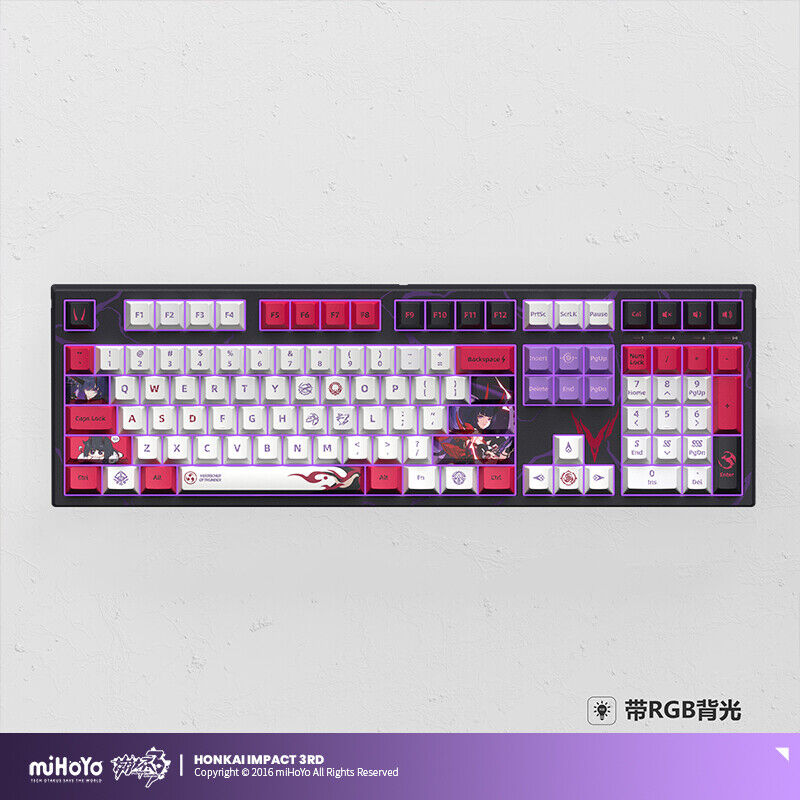 Honkai Impact3 miHoYo Herrscher of Thunder PBT RGB Mechanical Keyboard 108 Keys 