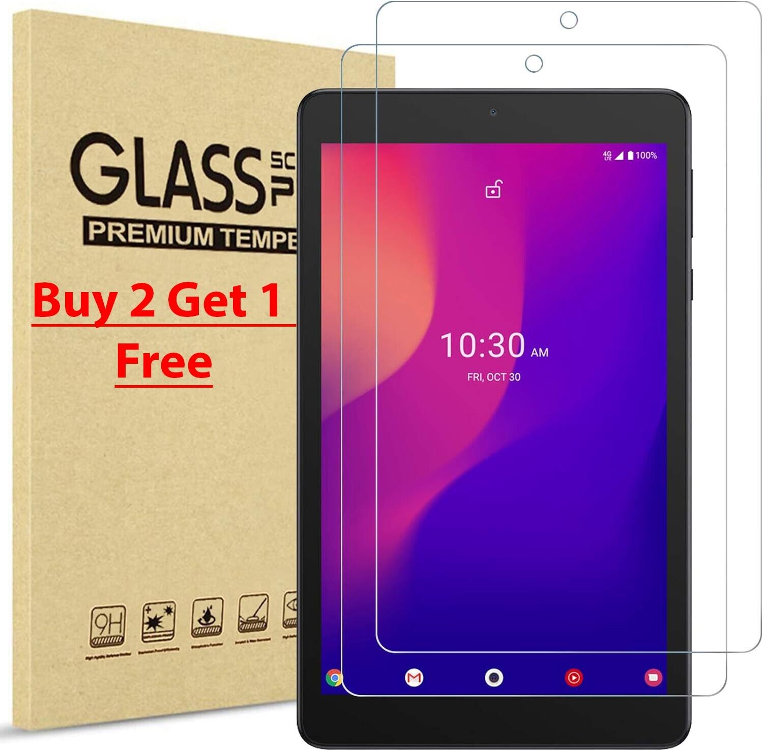For Alcatel Joy Tab 2 Premium Tempered Glass Screen Protector Clear Anti-Scratch