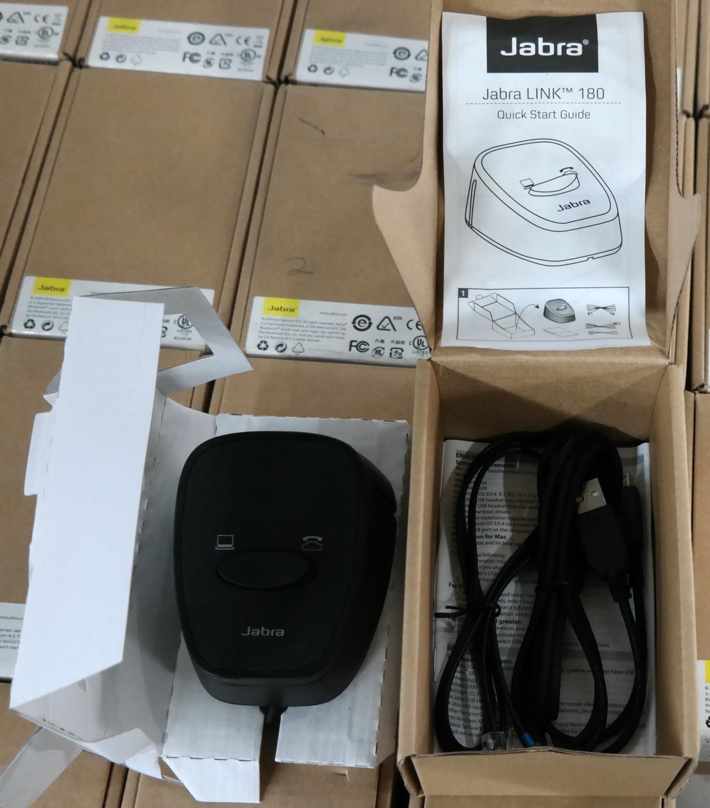Lot 40 Jabra Link 180 Deskphone and PC USB Switch for GN Netcom Headset 180-09 