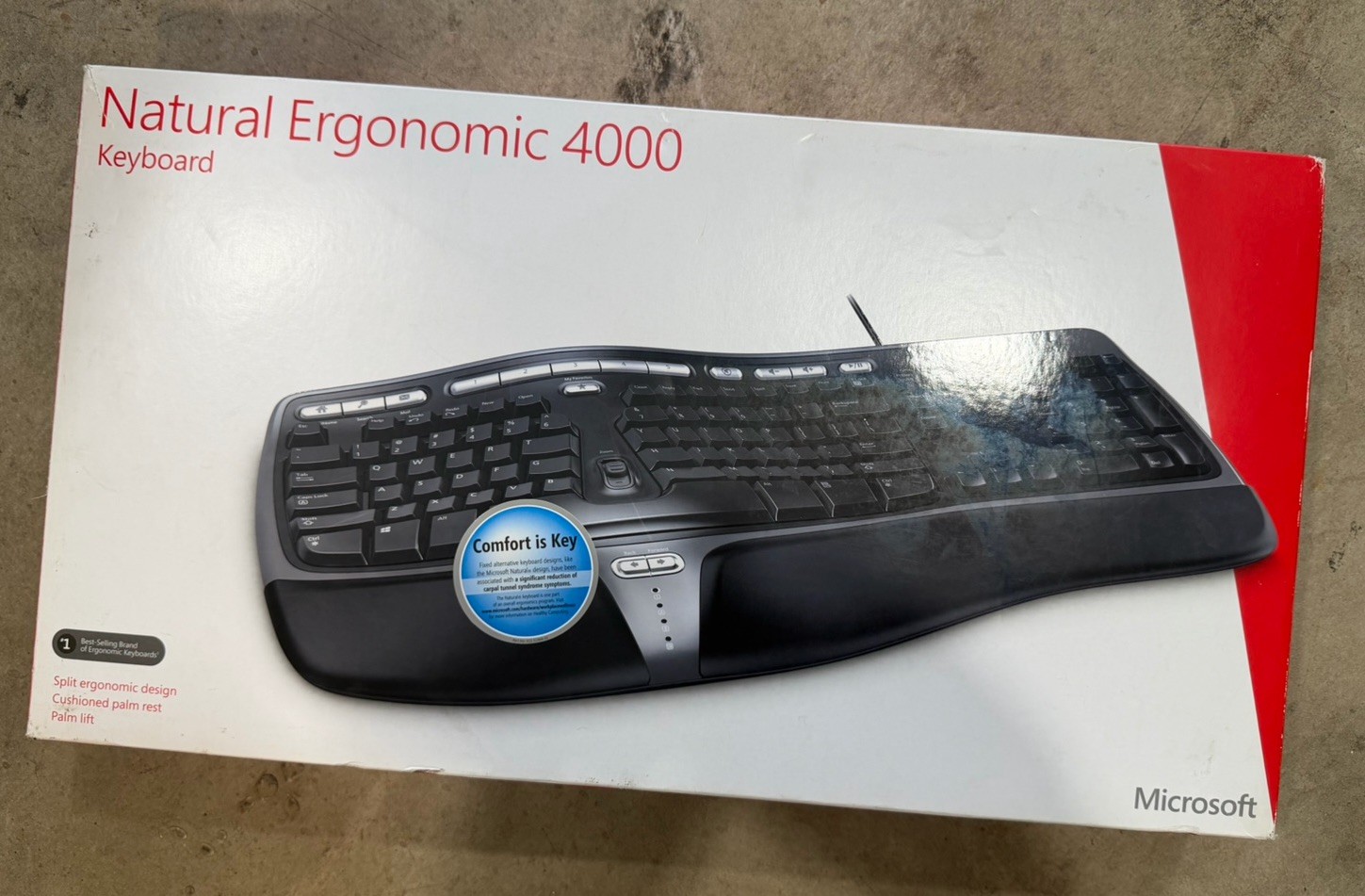 Microsoft Natural Ergonomic Keyboard 4000 v1.0 USB Wired Model 1048 Tested