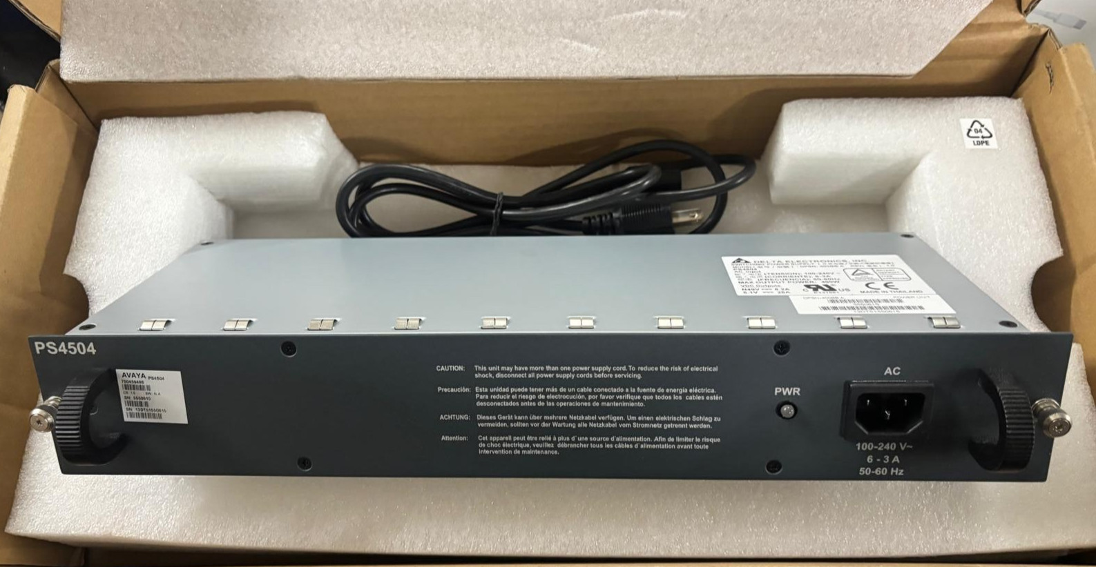 Avaya 700432529/700459498 PS4504 Power Supply for G450 Avaya 700432529/700459498 PS4504 Power Supply for G450