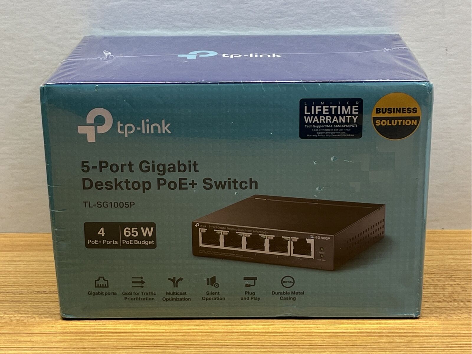 TP-link 5 Port Gigabit 4 PoE+ Switch  TL-SG1005P Desktop Switch 65W max PoE+