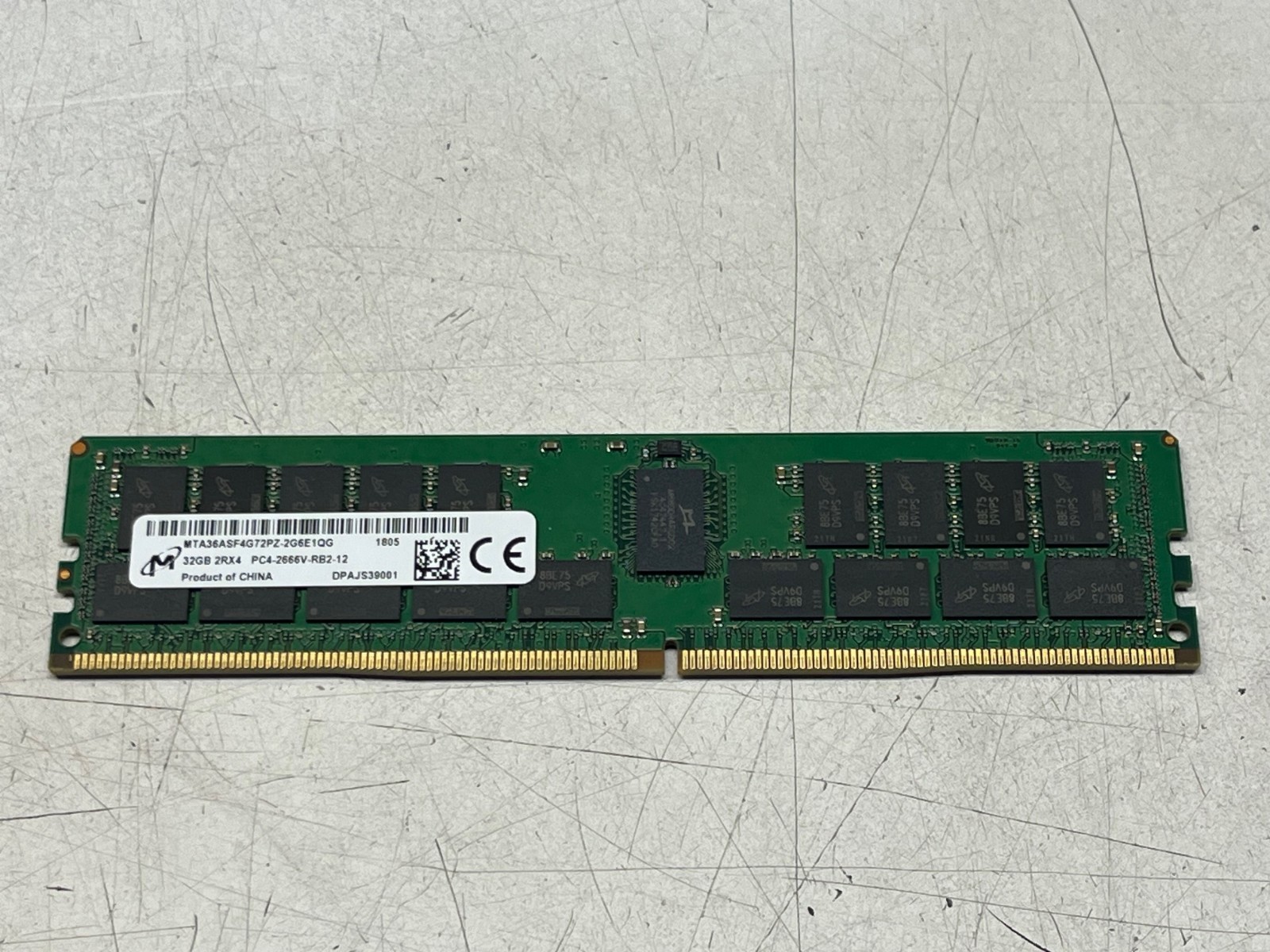 Lot of 11 Micron 32GB PC4-21300 DDR4-2666V Server Memory MTA36ASF4G72PZ-2G6E1QG