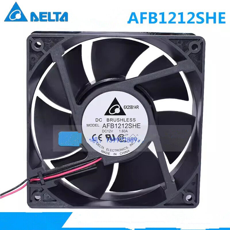 Delta AFB1212SHE 12038 12V 1.6A Large Air Volume Cooling Fan 2-WIRE