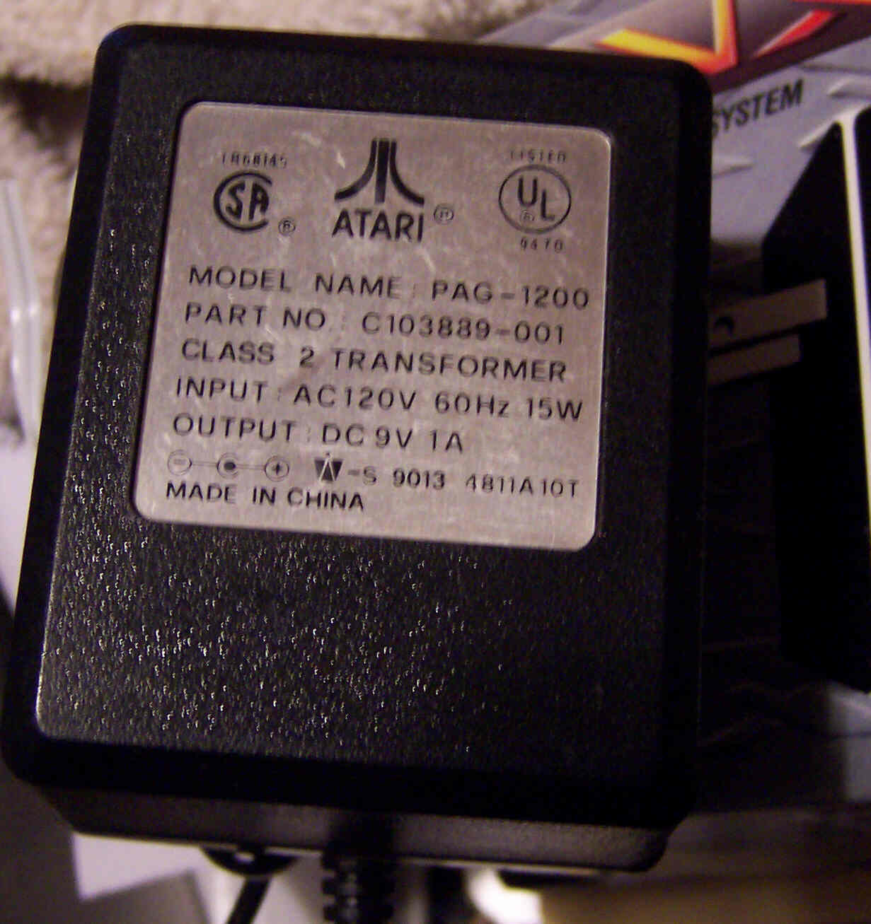 POWER ADAPTER ORIGINAL Atari  Lynx TESTED NO BOX 110/120 VAC AC Wall 