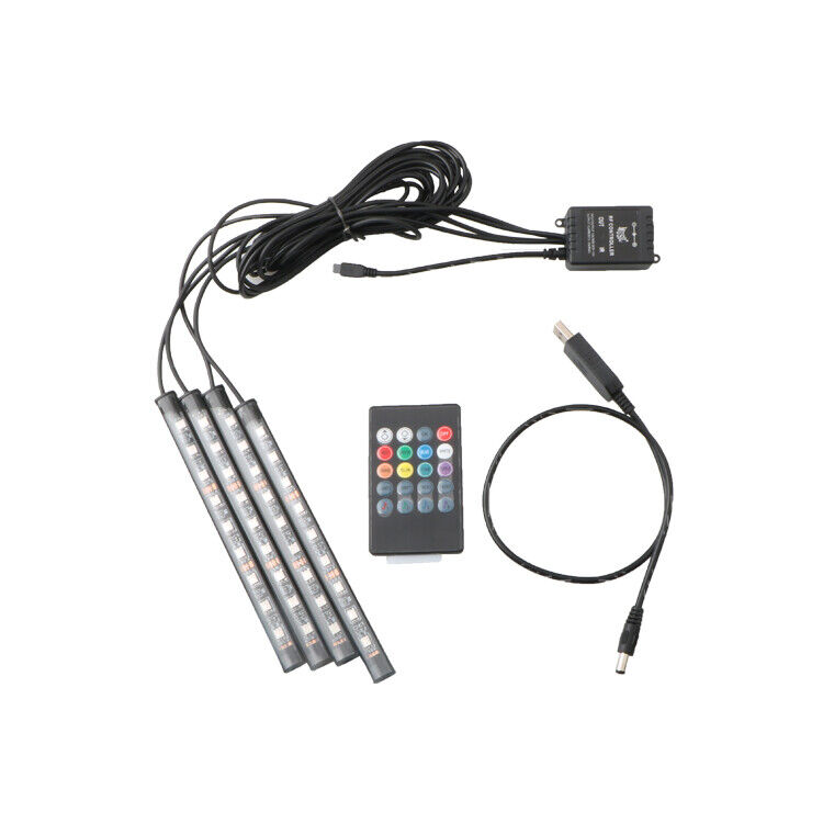 4Pcs RGB PC Case LED Strip Computer Light Bar PC Game Light With remote control