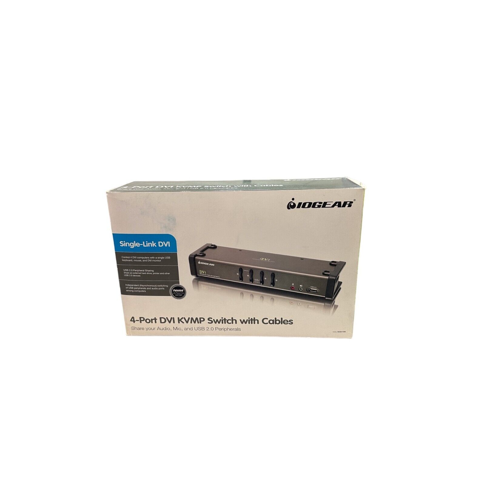 IOGEAR 4-Port DVI KVMP Switch w/ Cables TAA Compliant GCS1104 Multiple Montiors