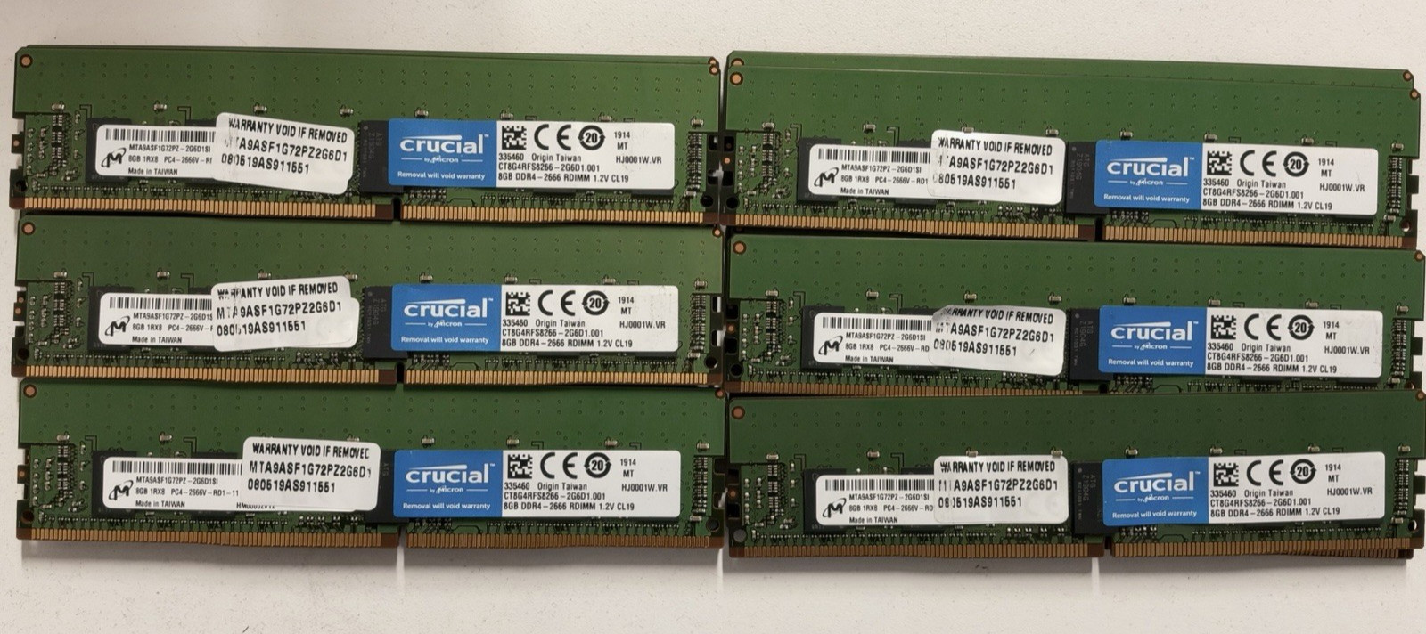 CRUCIAL by Micron x12 8GB PC4-2666V Server Ram MTA9ASF1G72PZ, MTA18ASF1G72PZ CRUCIAL by Micron x12 8GB PC4-2666V Server Ram MTA9ASF1G72PZ, MTA18ASF1G72PZ
