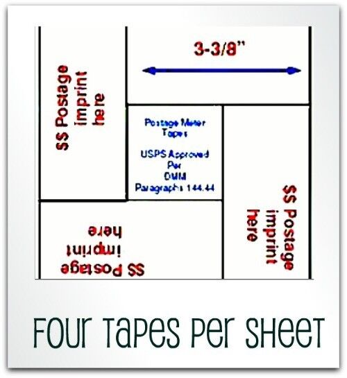 40 boxes Standard Size 5X5 Pinwheel Postage Meter Tape 600 labels / Box