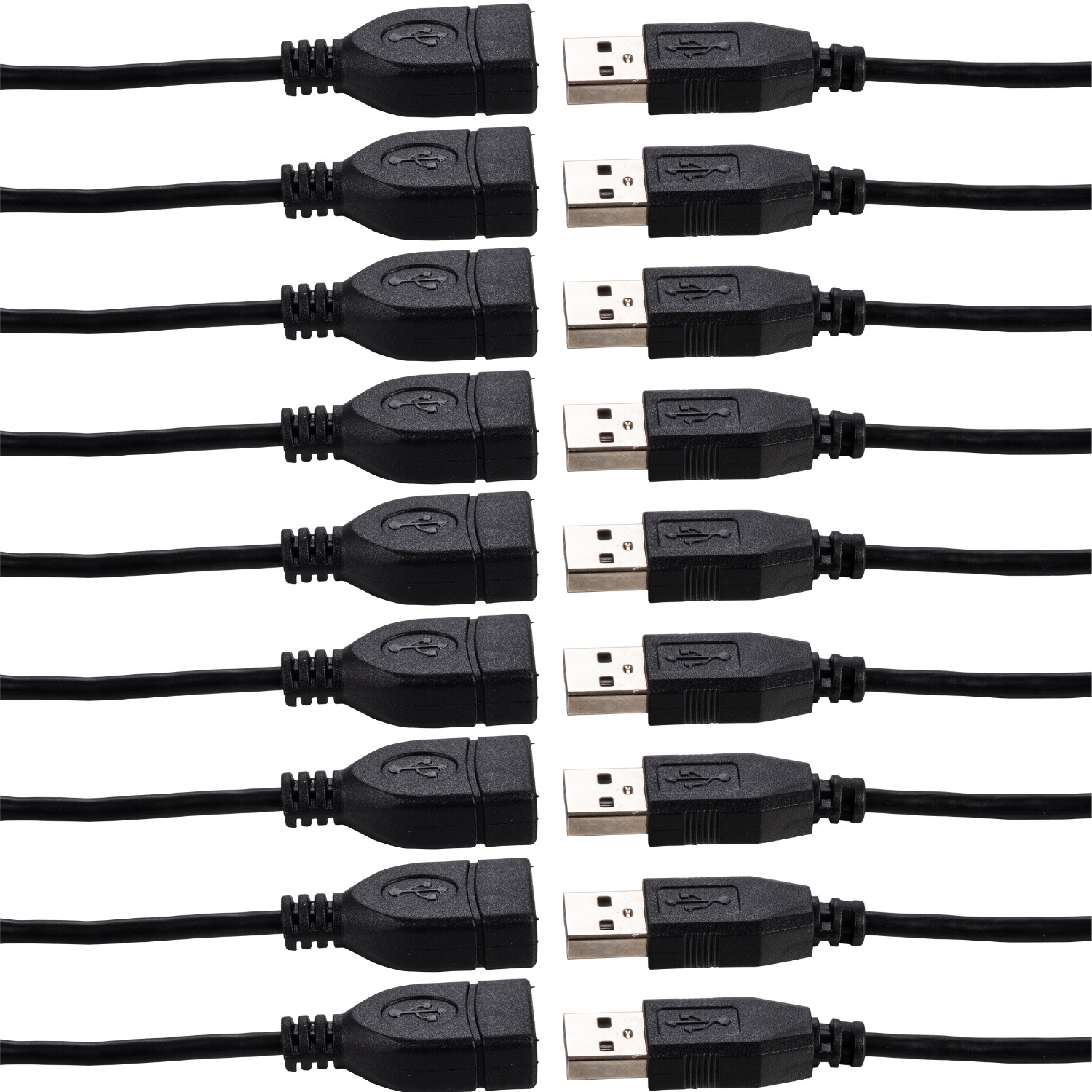 10x 3ft USB 2.0 Extension Cable Type A Male to A Female Extender HIGH SPEED