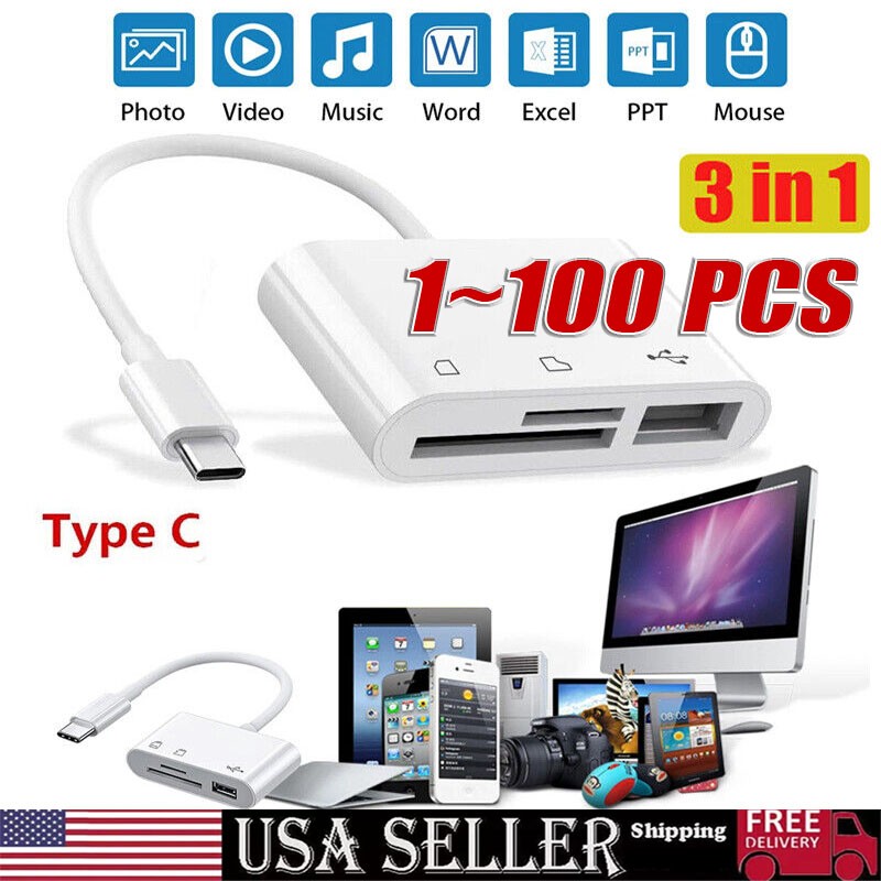 TF/SD Card Adapter Camera Reader Android Type-c For iPhone16 Pro Max Plus LOT TF/SD Card Adapter Camera Reader Android Type-c For iPhone16 Pro Max Plus LOT