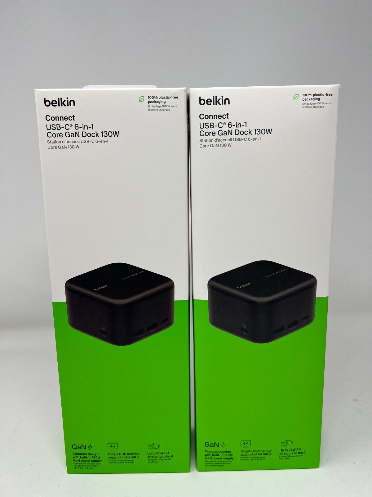 Belkin Connect USB-C 6-in-1 Core GaN Dock 130W, Multiport Docking Station w/ 96W