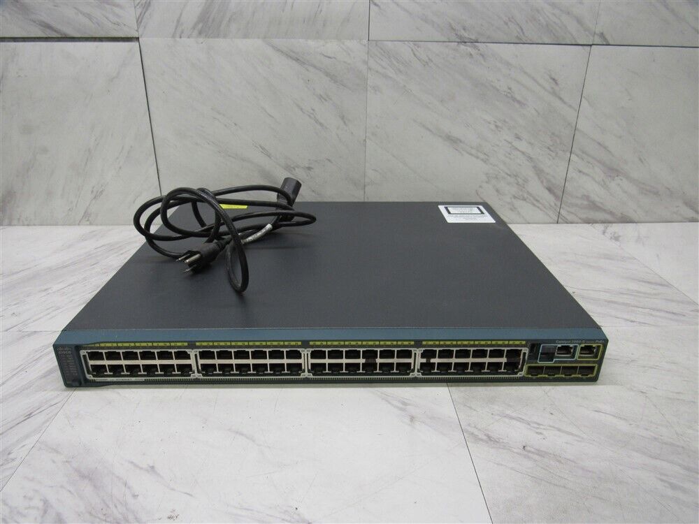 Cisco 2960S PoE+ WS-C2960S-48LPS-L Gigabit Ethernet Network Switch w/ Ears