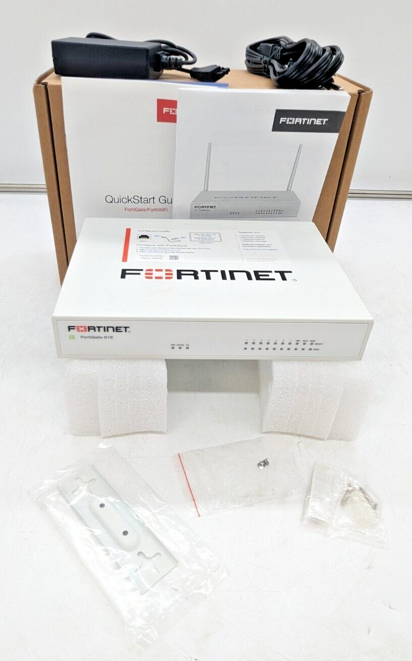 Fortinet Fortigate-61e Security Firewall Appliance with AC Adapter Box Manual