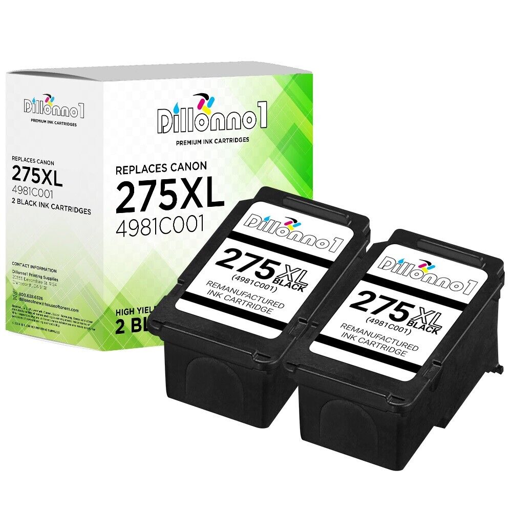 2PK Canon For PG-275XL Black Ink Cartridge for PIXMA TS3520 TS3522 TR4720 