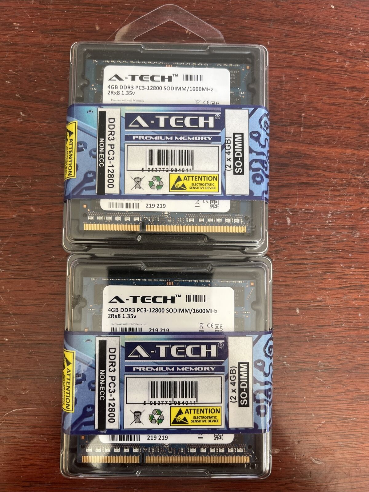 2 A-Tech 8GB Kits (4x4GB Total) PC3-12800S SO-DIMM Memory RAM
