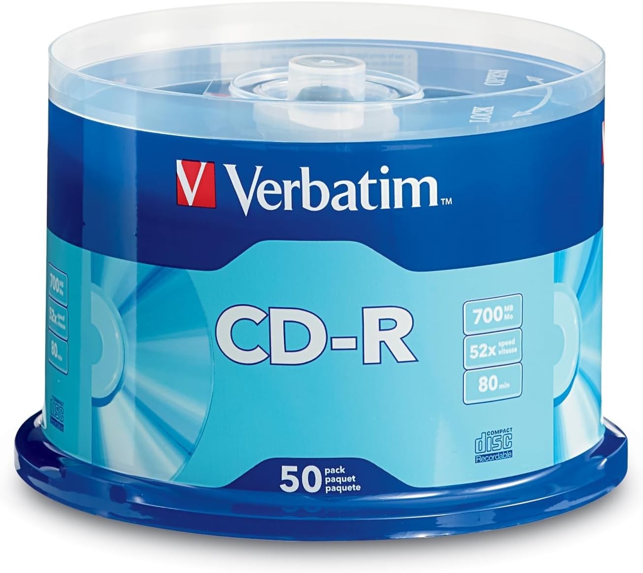 CD-R Blank Discs 700MB 80 Minutes 52x Speed Recordable Music Burning - 50 Pack CD-R Blank Discs 700MB 80 Minutes 52x Speed Recordable Music Burning - 50 Pack