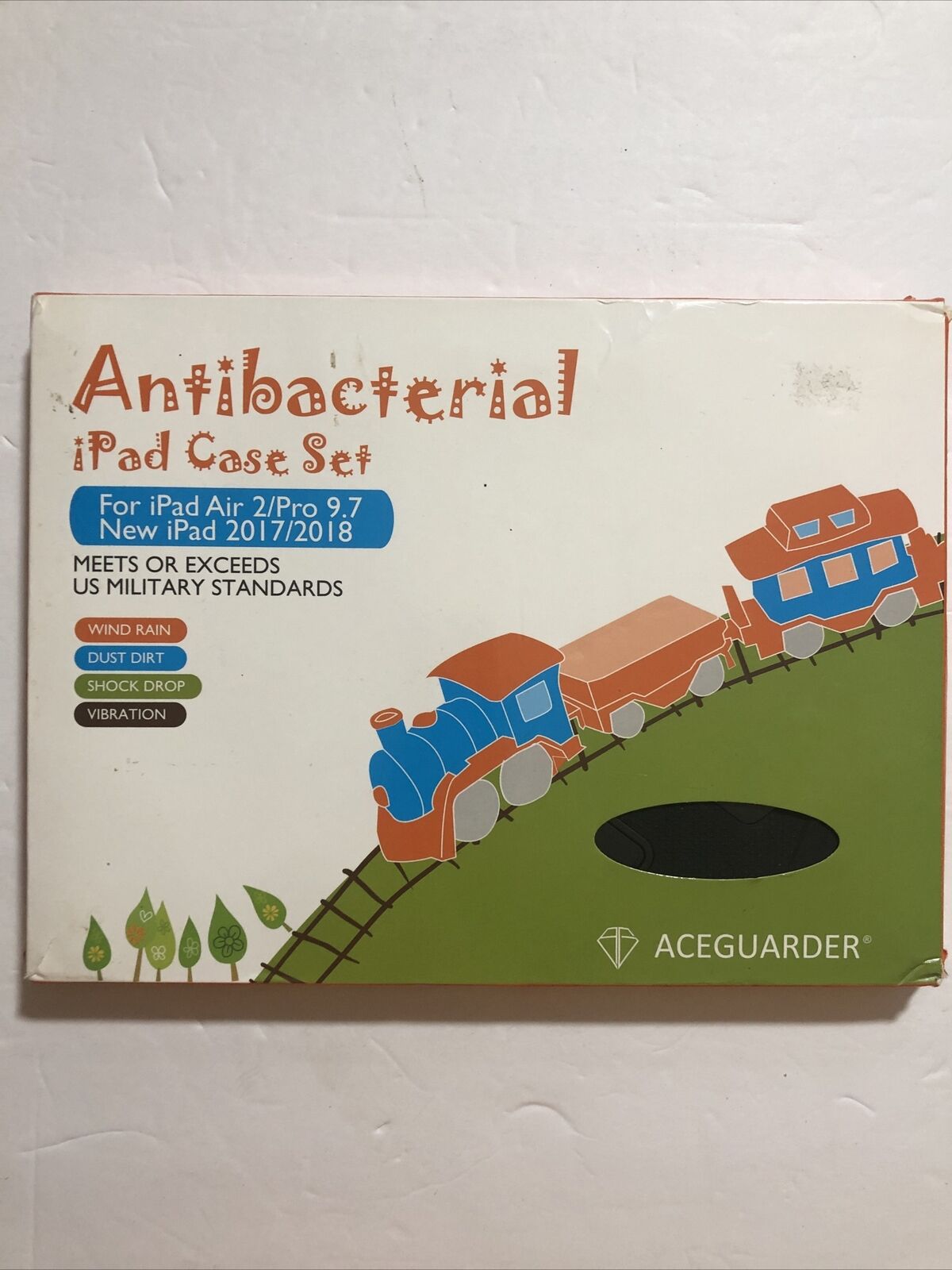 Aceguarder Kids Case iPad Air 2/Pro 9.7 2017/2018 Antibacterial Kickstand Black