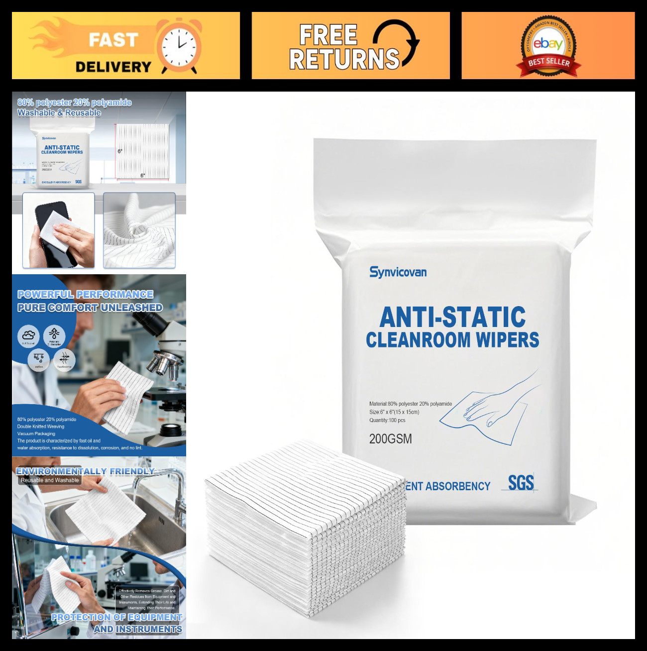 Anti-Static Microfiber Wipes 6\ Anti-Static Microfiber Wipes 6\