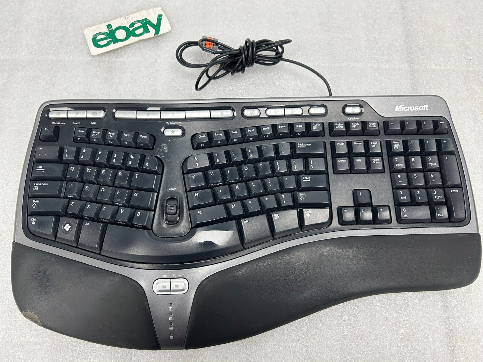 HEAVY USED Microsoft Ergonomic Keyboard 4000 v1.0 KU-0462 USB Wired (SEE DESC)