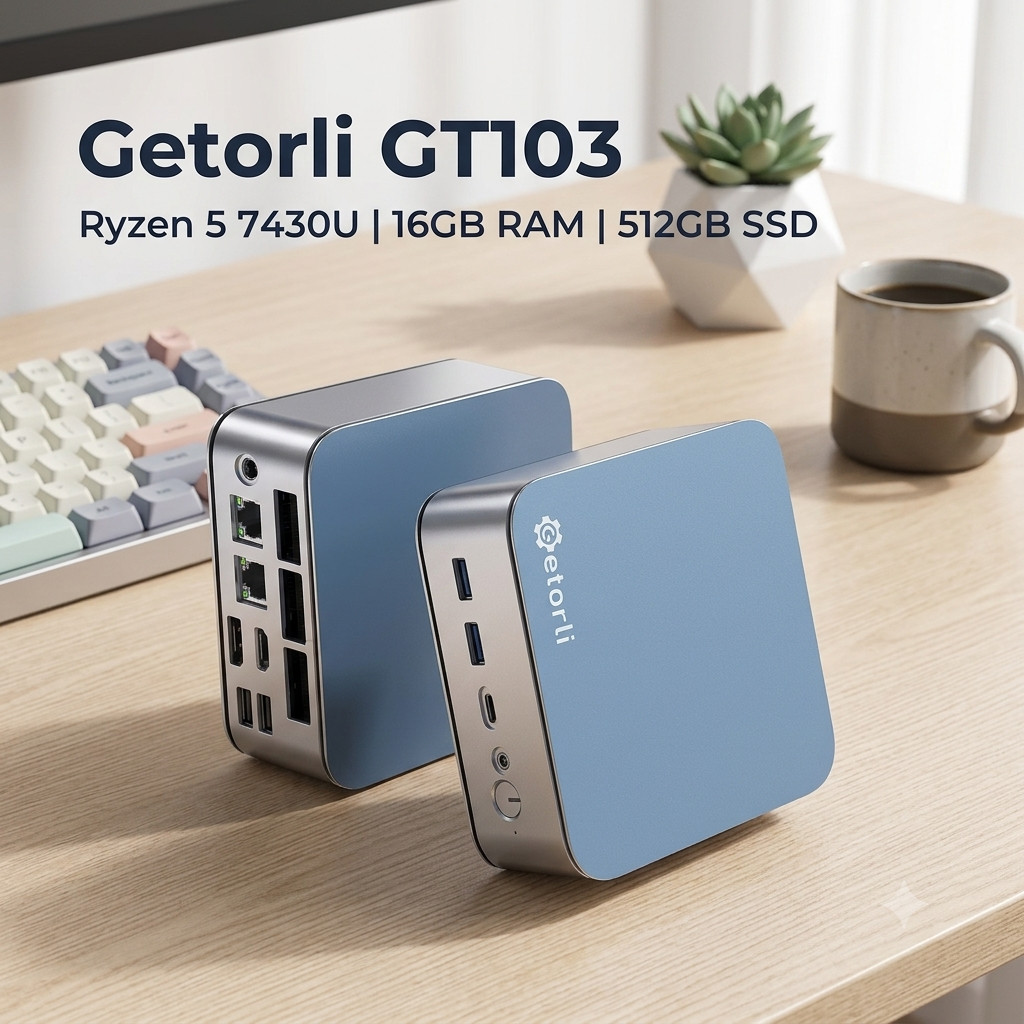 NEW Getorli GT103 Mini PC Ryzen 5 7430U 16GB RAM 512GB SSD Dual LAN NEW Getorli GT103 Mini PC Ryzen 5 7430U 16GB RAM 512GB SSD Dual LAN