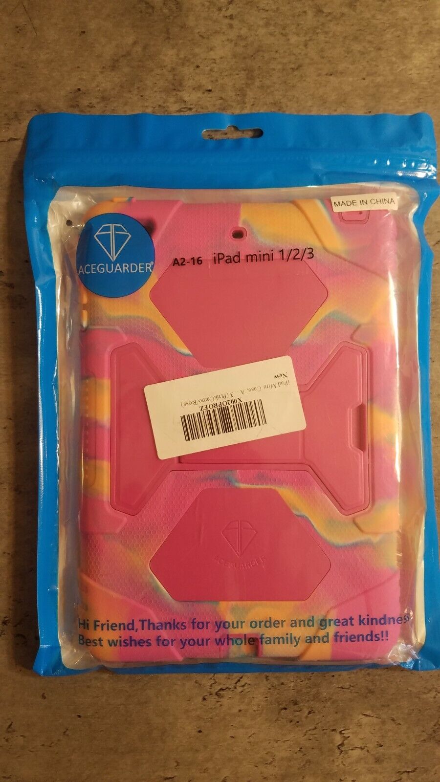 NEW Aceguarder Antibacterial iPad Case Set for iPad Mini 1 2 3 Pink Camo/Rose