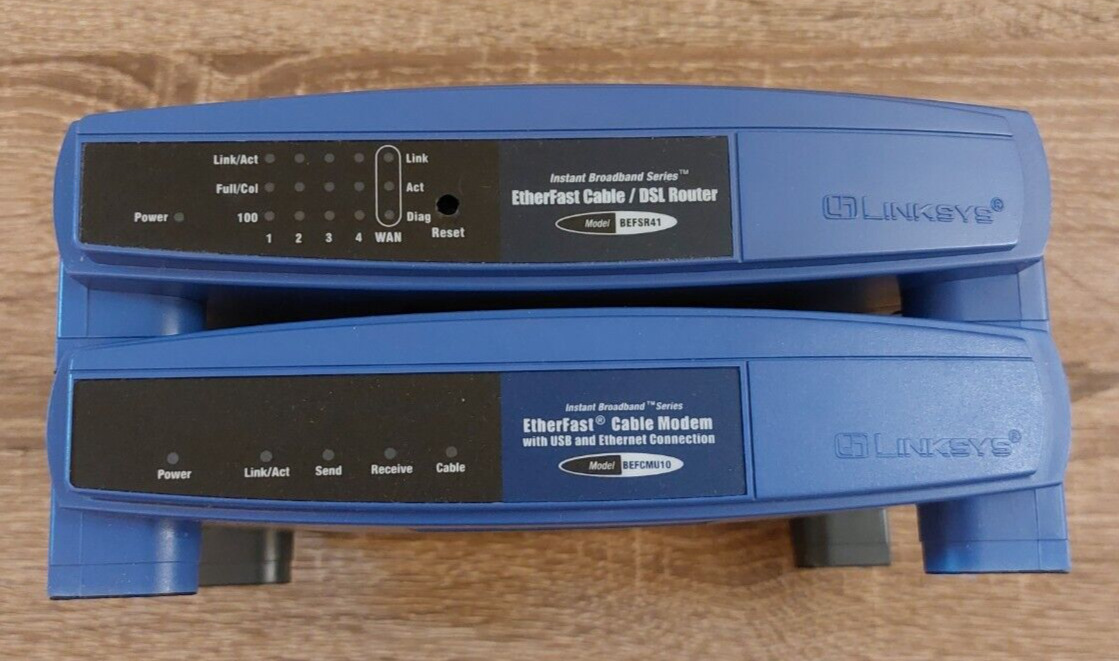 Cisco-Linksys Cable Modem and Linksys Cable / DSL Router With 4 Port Switch