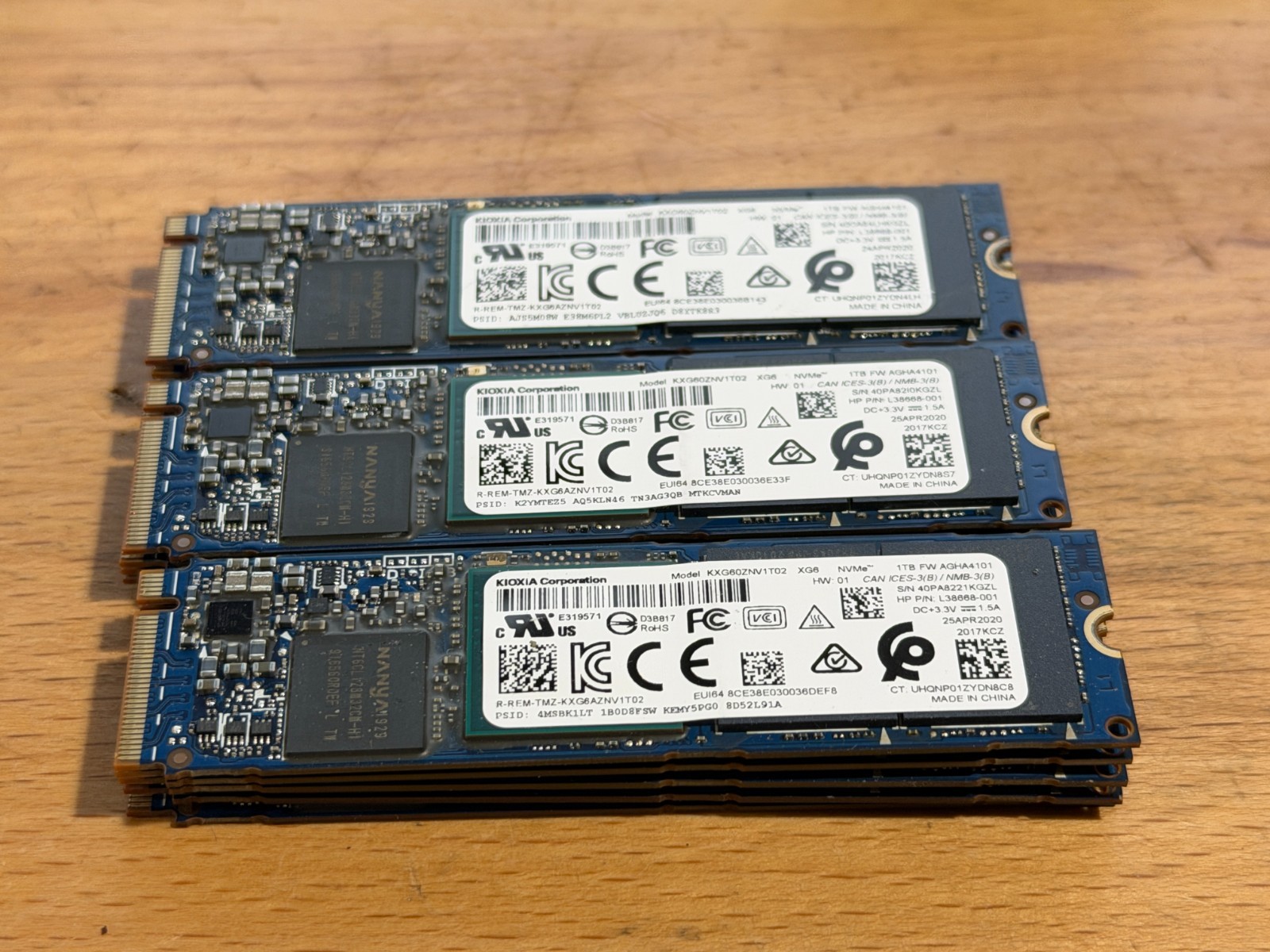 ** BULK LOT of 5 ** KIOXIA Corp. 1TB SSD M.2 Laptop NVMe KXG60ZNV1T02 GEN 3x4 ** BULK LOT of 5 ** KIOXIA Corp. 1TB SSD M.2 Laptop NVMe KXG60ZNV1T02 GEN 3x4