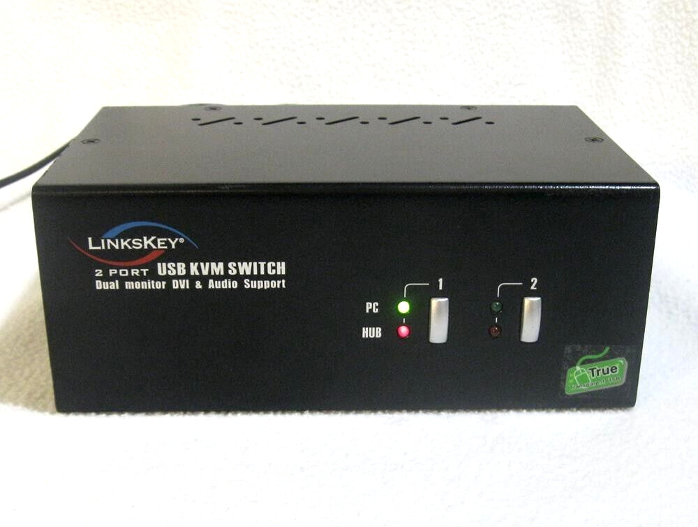 LinksKey LDV-DM222AUSK 2-Port USB KVM Switch Dual Monitor DVI  & Audio Support
