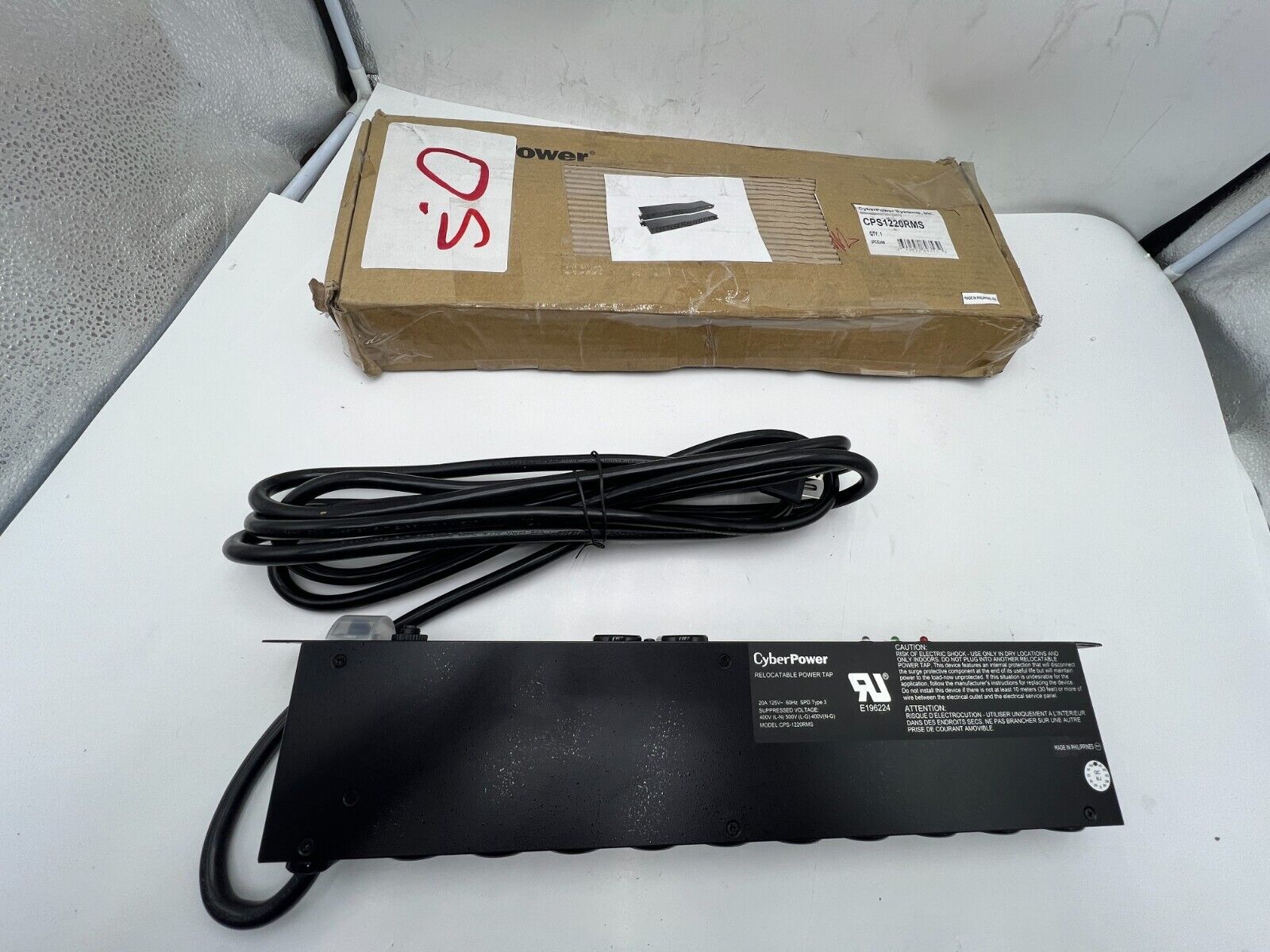 CyberPower CPS1220RMS 1U Rackmount Rackbar 12-Outlet Surge Protector 20A