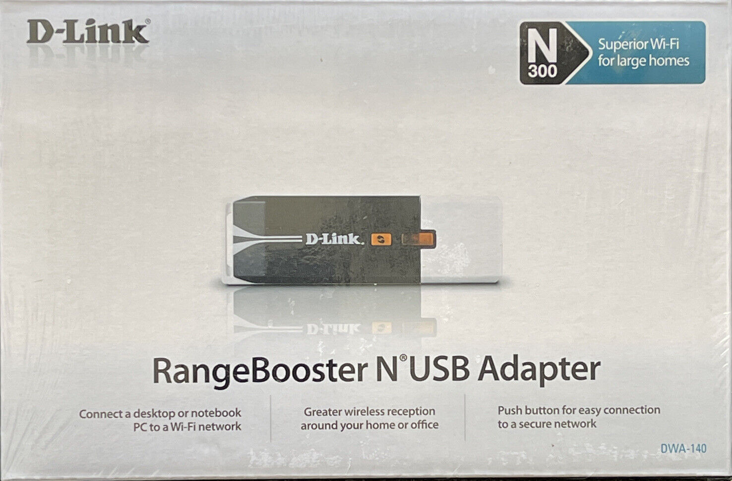 D-link DWA-140 RangeBooster N300 USB Adapter Wifi Internet Wireless Extender ext