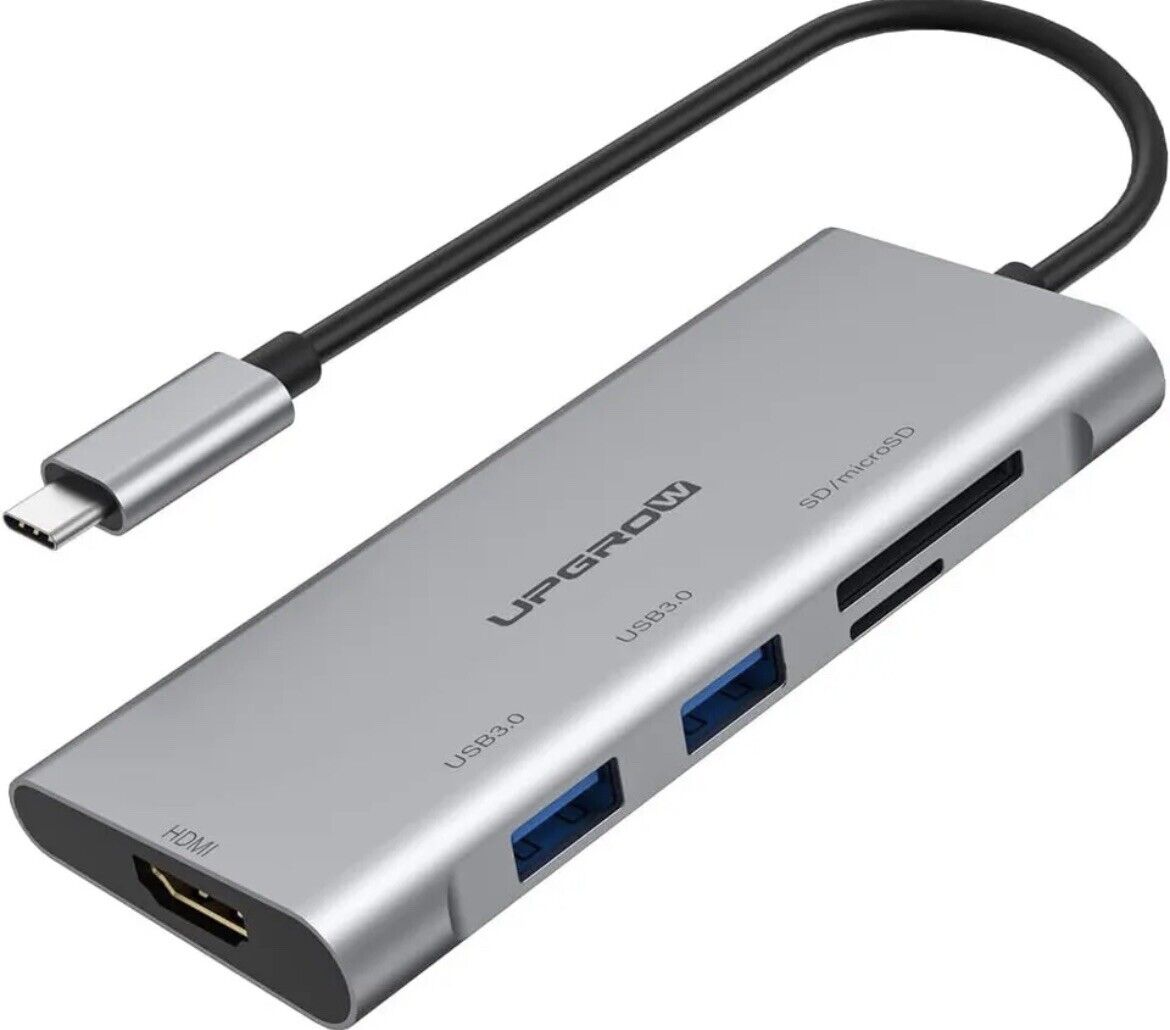 Upgrow 5in1 USB C Hub Adapter w HDMI, SD, Micro SD, 2 USB 3.0 Ports for Mac B11