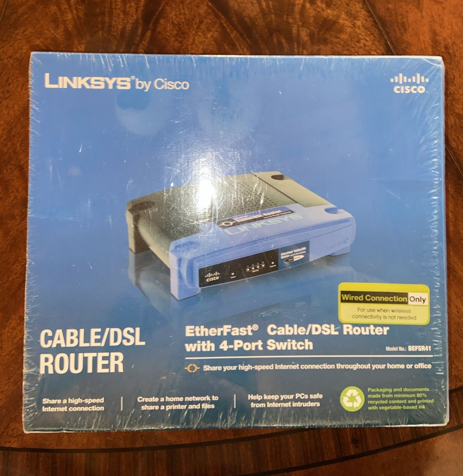 LINKSYS BY CISCO CABLE/DSL ROUTER ETHER FAST MODEL BEFSR41 NEW SEALED