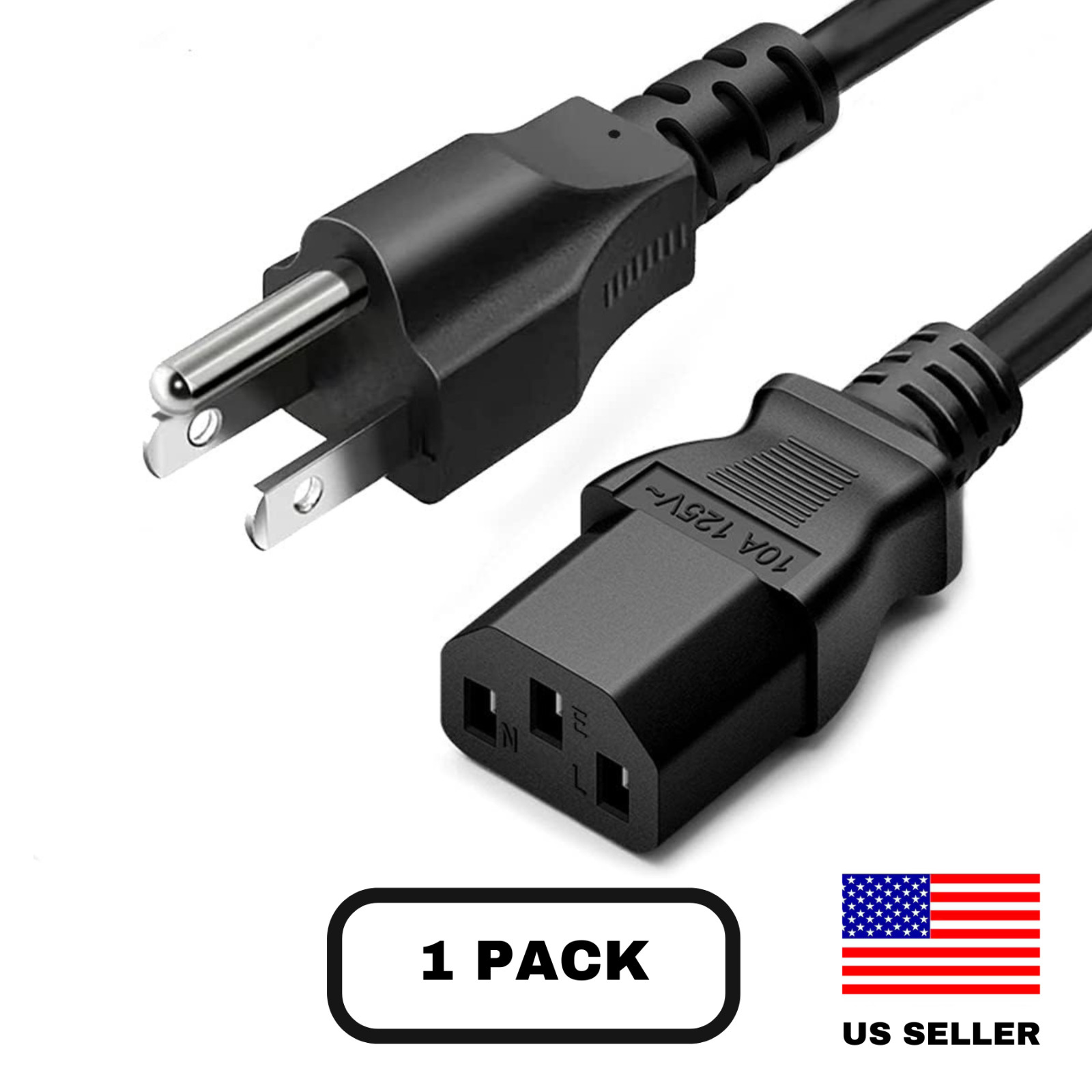 Lot of 3 Prong AC Power Cord Standard Electrical Cable Universal 3FT 5FT 10FT Lot of 3 Prong AC Power Cord Standard Electrical Cable Universal 3FT 5FT 10FT