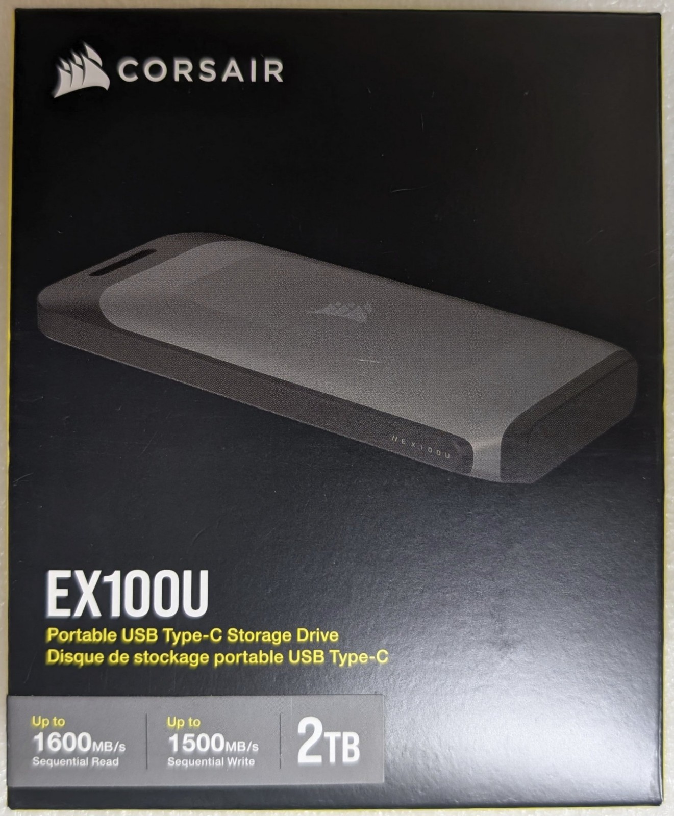 REFURBISHED CORSAIR 2TB EX100U Portable USB-C SSD CSSD-EX100U2TB/RF2 REFURBISHED CORSAIR 2TB EX100U Portable USB-C SSD CSSD-EX100U2TB/RF2