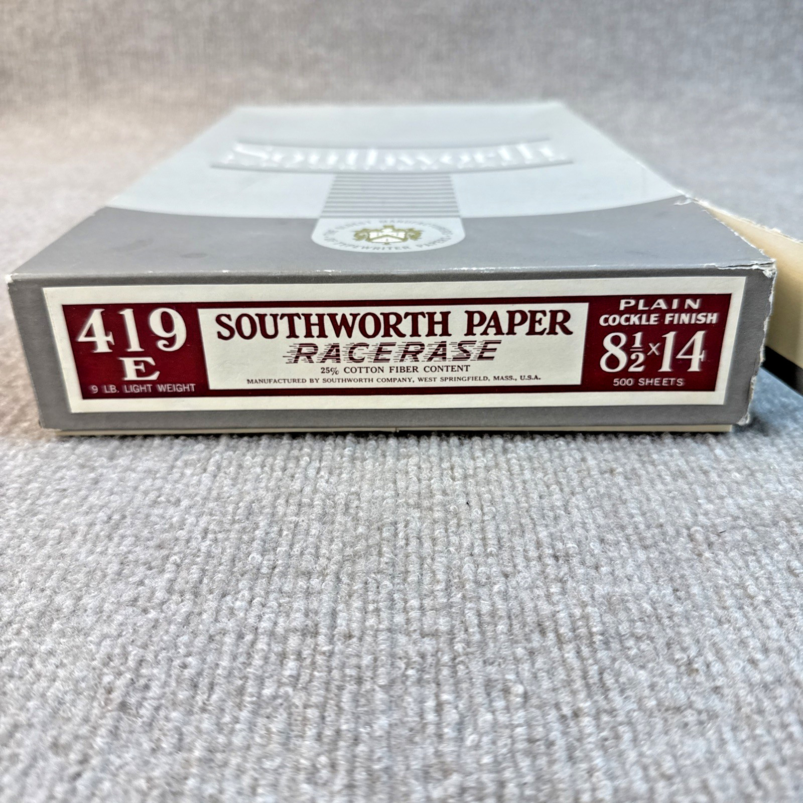 Vtg Southworth RaceRase Onionskin Paper 419E Legal 8.5x14 500 Box 25% Cotton 9lb Vtg Southworth RaceRase Onionskin Paper 419E Legal 8.5x14 500 Box 25% Cotton 9lb