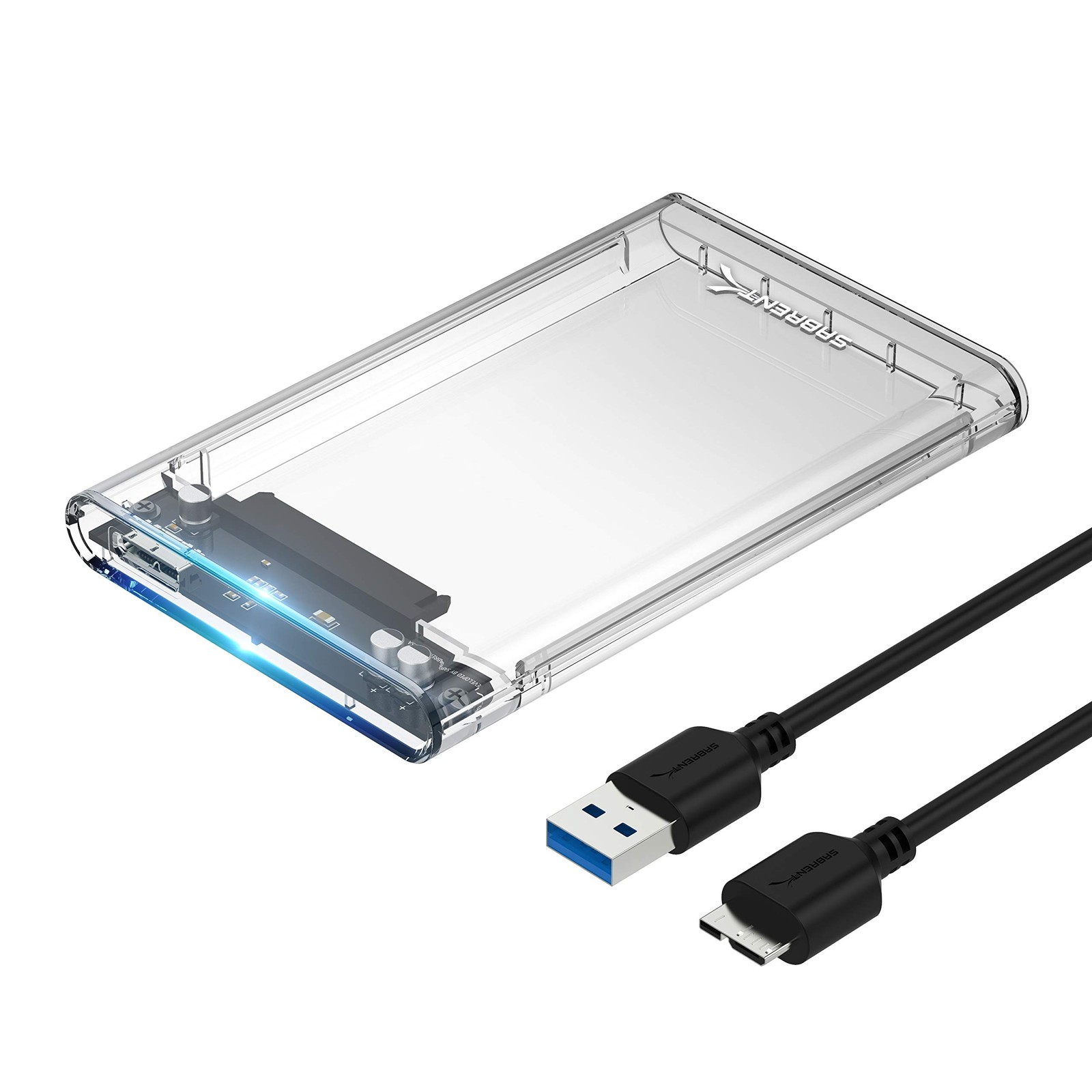 SABRENT 2.5in SATA to USB 3.0 Clear SSD/HDD Enclosure Clear, SABRENT 2.5in SATA to USB 3.0 Clear SSD/HDD Enclosure Clear,