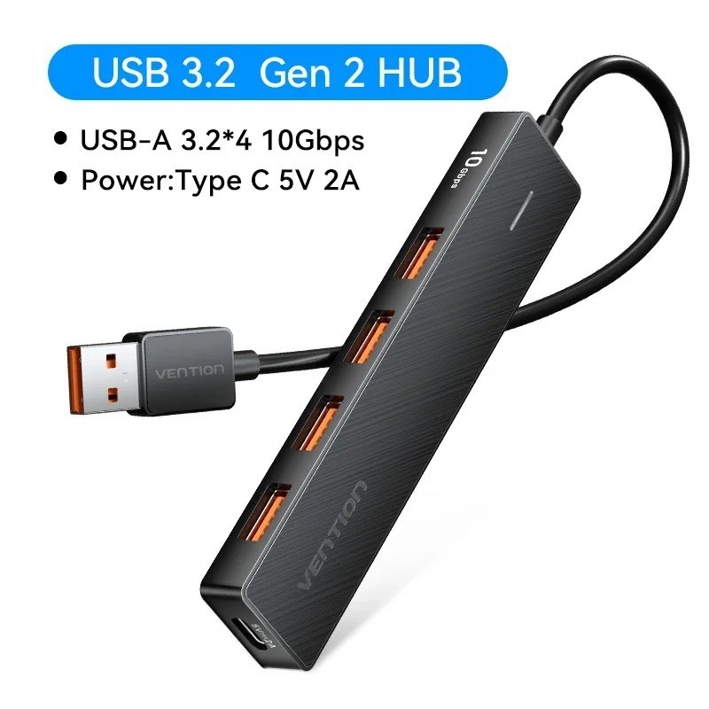 Vention USB 3.2 Gen2 Hub 5-Port 10Gbps USB-A USB-C Multiport Adapter for Laptop