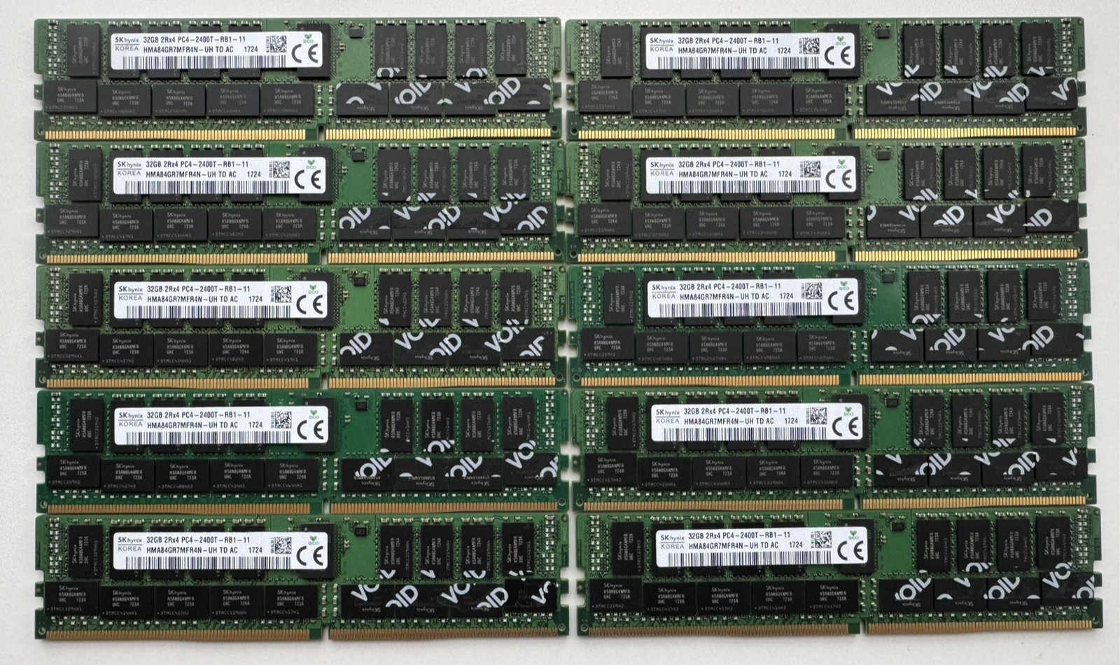 Lot of 10 SK Hynix 32GB 2Rx4 PC4 2400T HMA84GR7MFR4N-UH Memory (320G total)